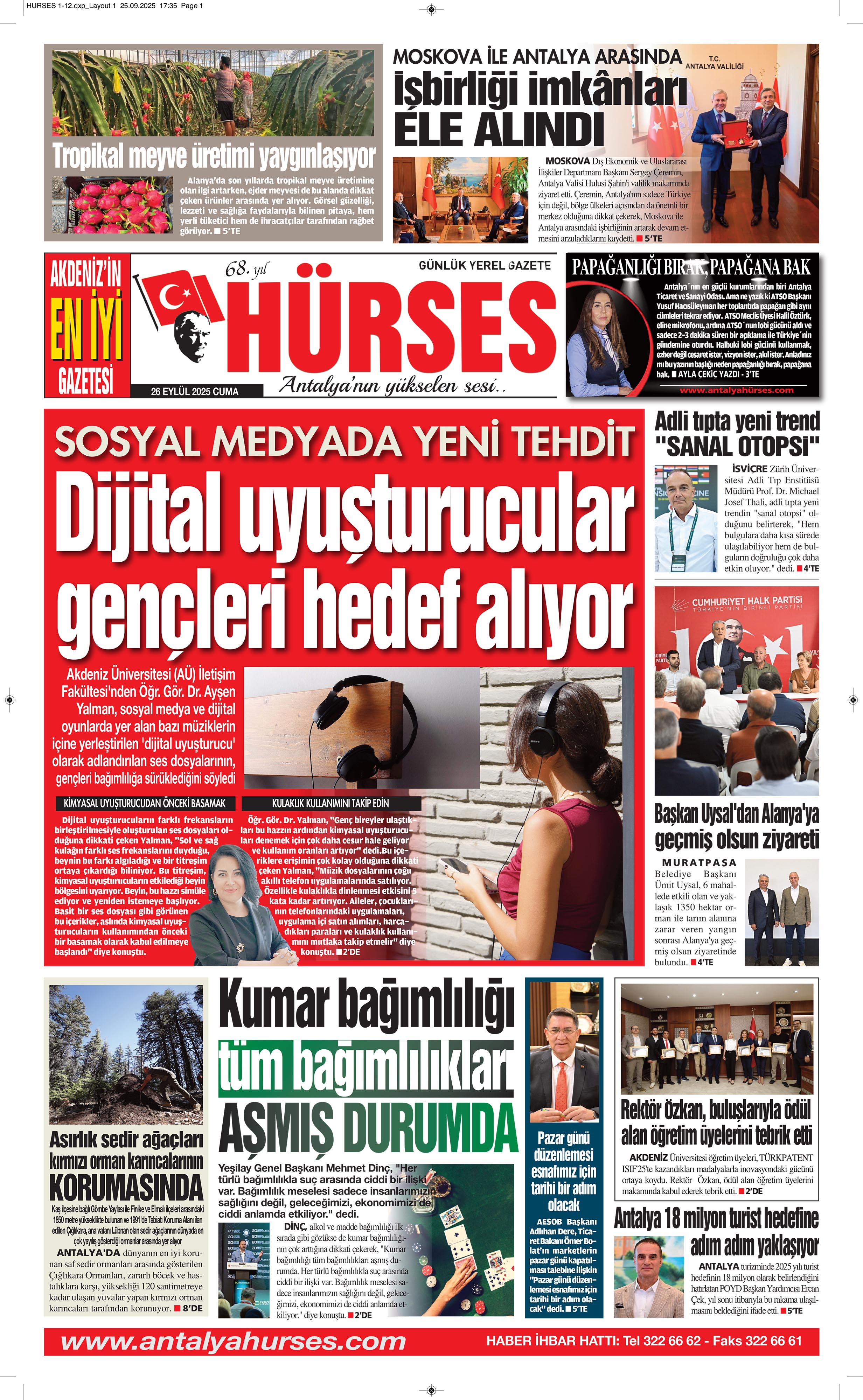 ANTALYANIN YÜKSELEN SESİ HÜRSES 26 EYLÜL 2025