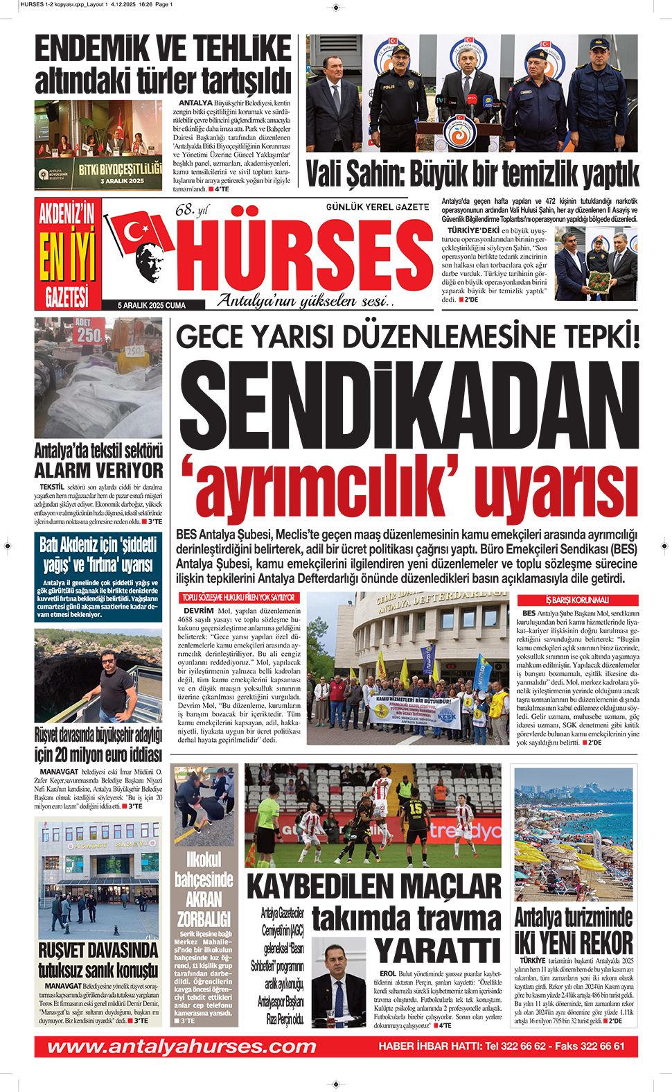 ANTALYANIN YÜKSELEN SESİ HÜRSES 5 ARALIK 2025