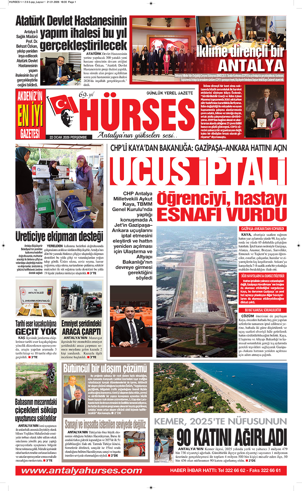 ANTALYANIN YÜKSELEN SESİ HÜRSES 22 OCAK 2026