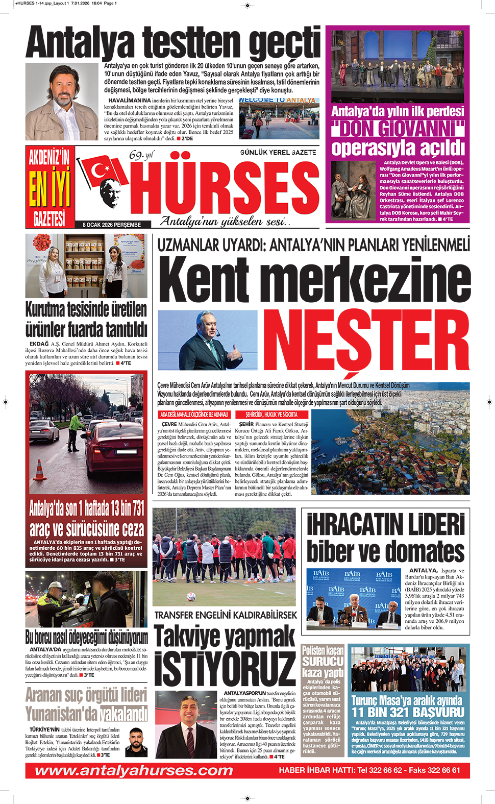 ANTALYANIN YÜKSELEN SESİ HÜRSES 8 OCAK 2026