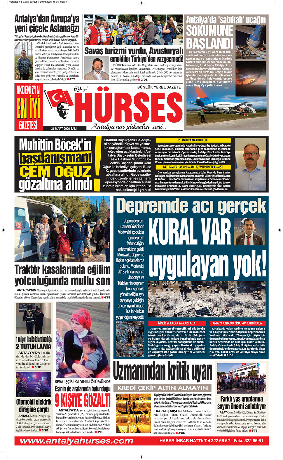 ANTALYANIN YÜKSELEN SESİ HÜRSES 31 MART 2026