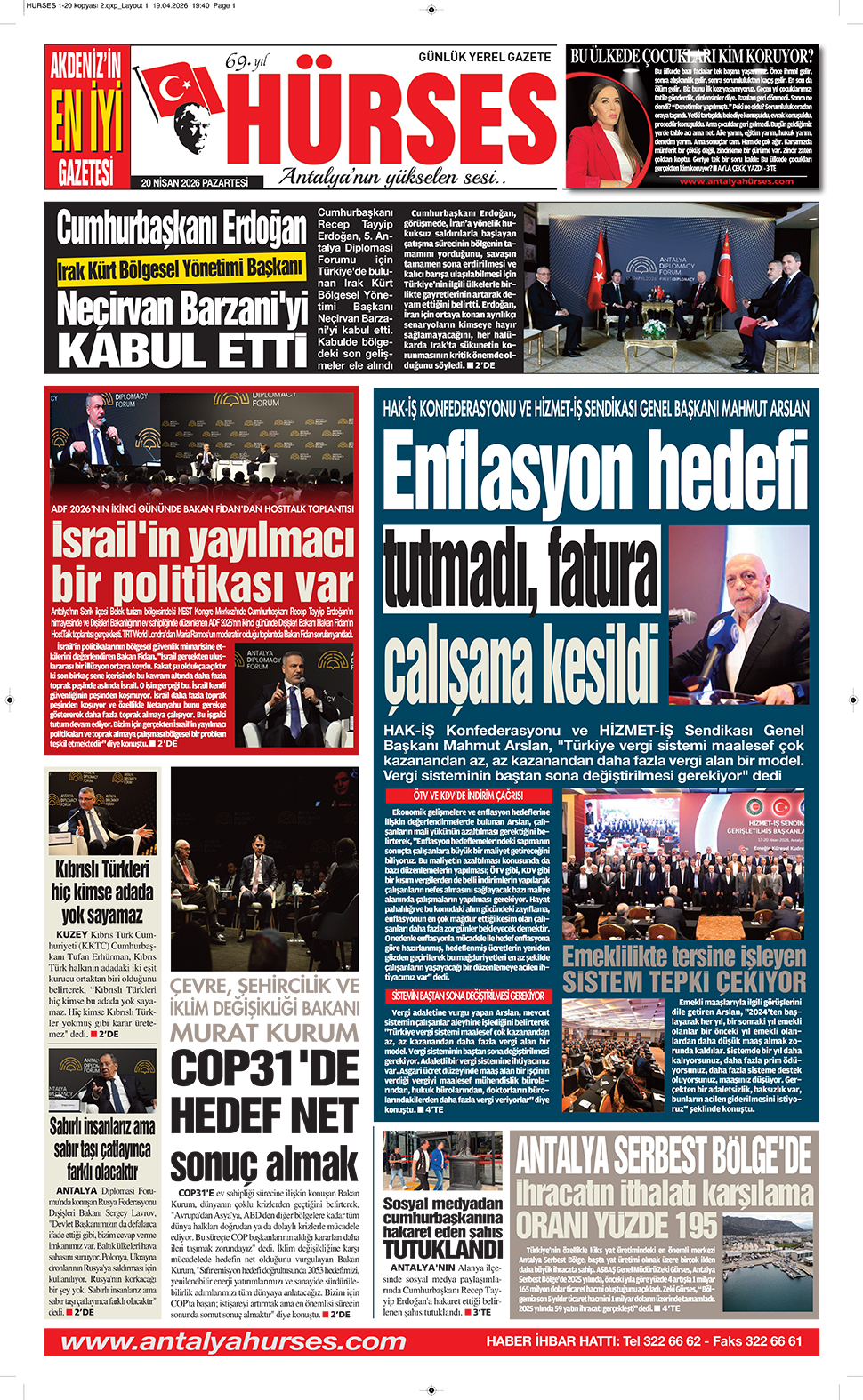 ANTALYANIN YÜKSELEN SESİ HÜRSES 20 NİSAN 2026