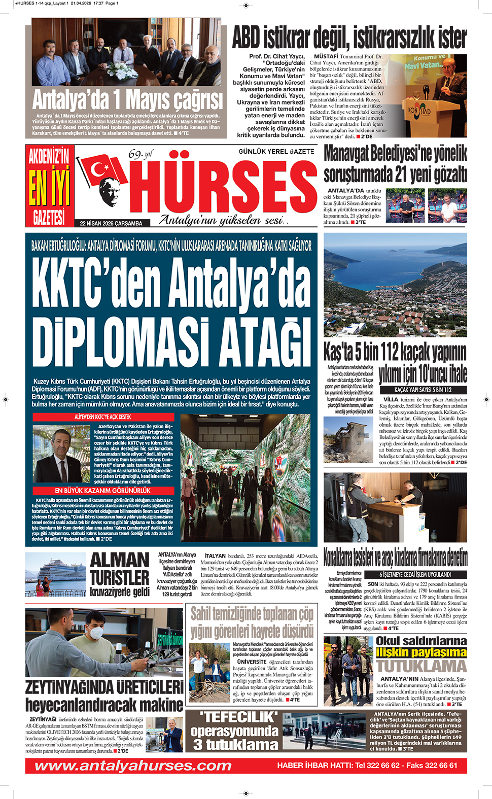 ANTALYANIN YÜKSELEN SESİ HÜRSES 22 NİSAN 2026