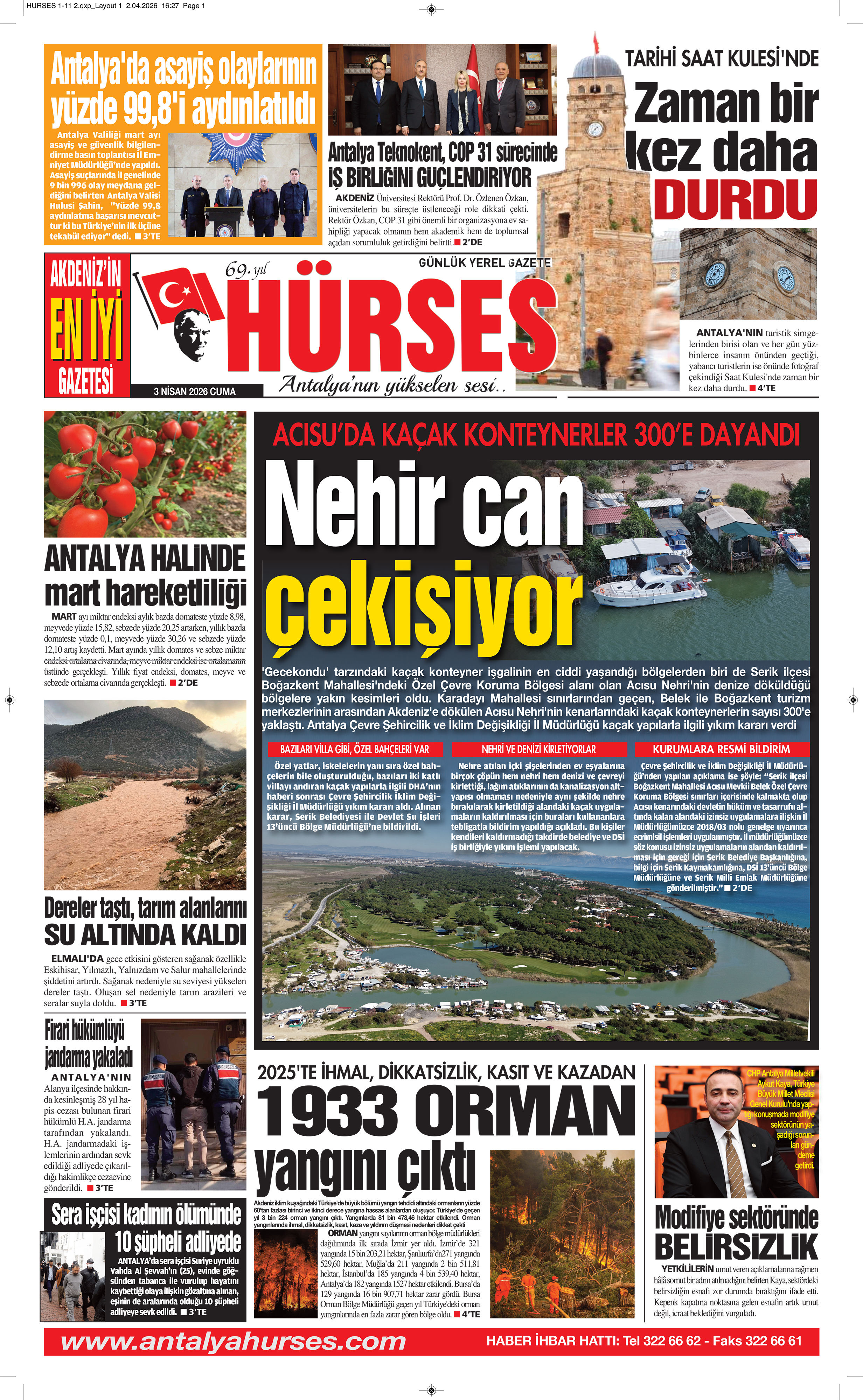 ANTALYANIN YÜKSELEN SESİ HÜRSES 3 NİSAN 2026