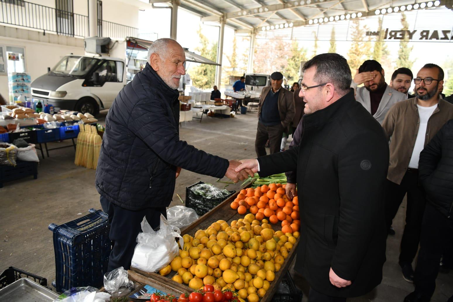 Bekir Kıvrım’a Dağbeli pazarını ziyaret etti