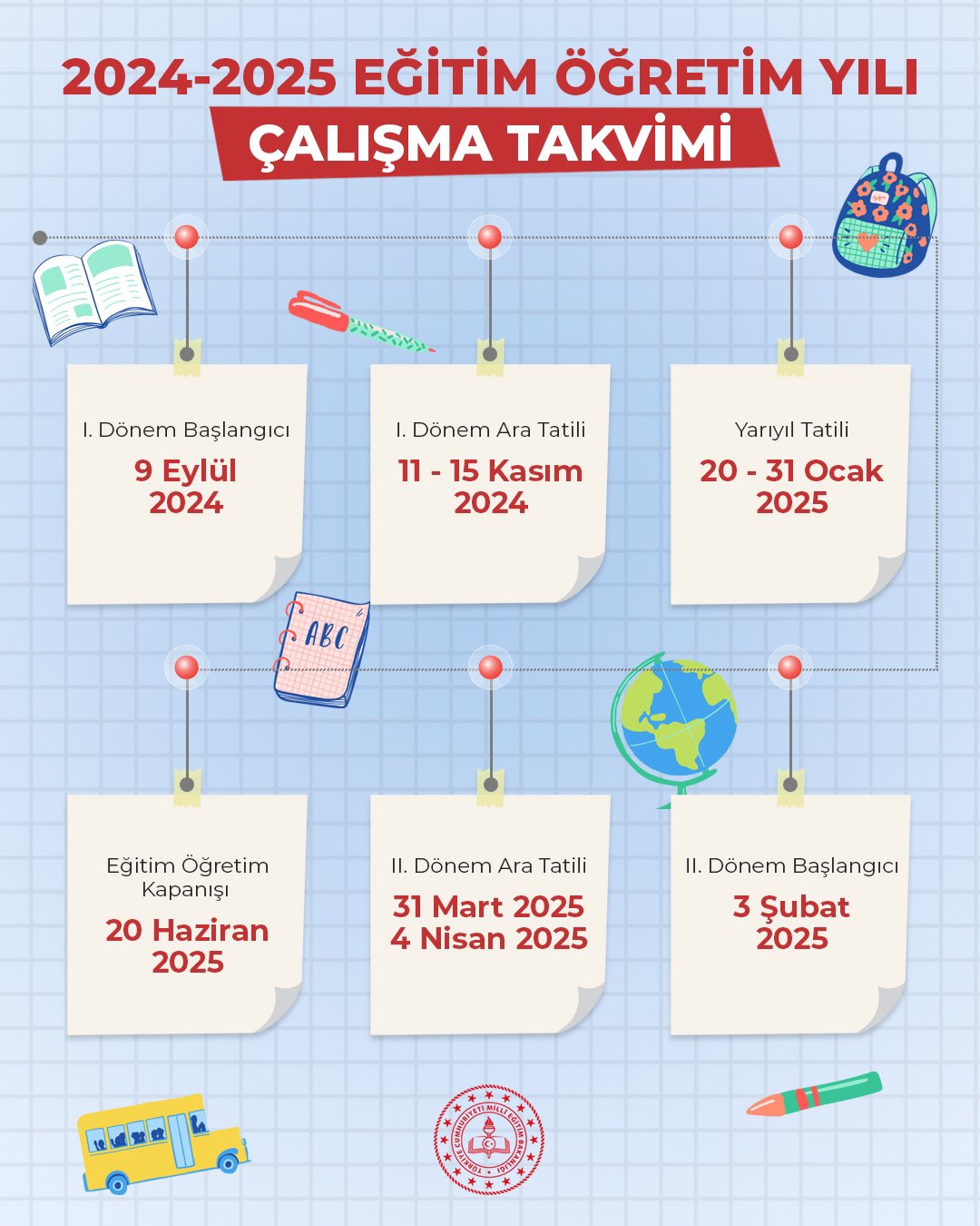 MEB, yeni eğitim ve öğretim yılı takvimini açıkladı