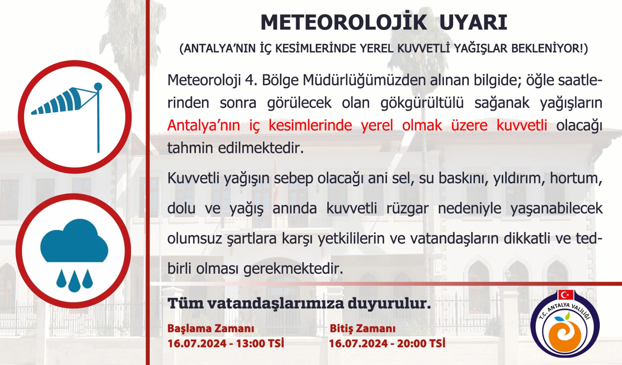 Antalyalılar Dikkat! Meteorolojiden Uyarı Geldi? Ekipler Teyakkuzda!