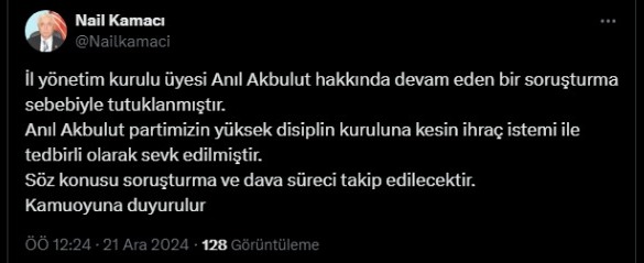 CHP Antalya İl Yönetim Kurulu Üyesi Anıl A. Tutuklandı, İhraç İstemiyle Disiplin Kuruluna Sevk Edildi