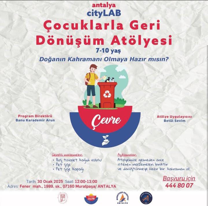 cityLAB, Çocuklara Özel Atölyeler Düzenleyecek