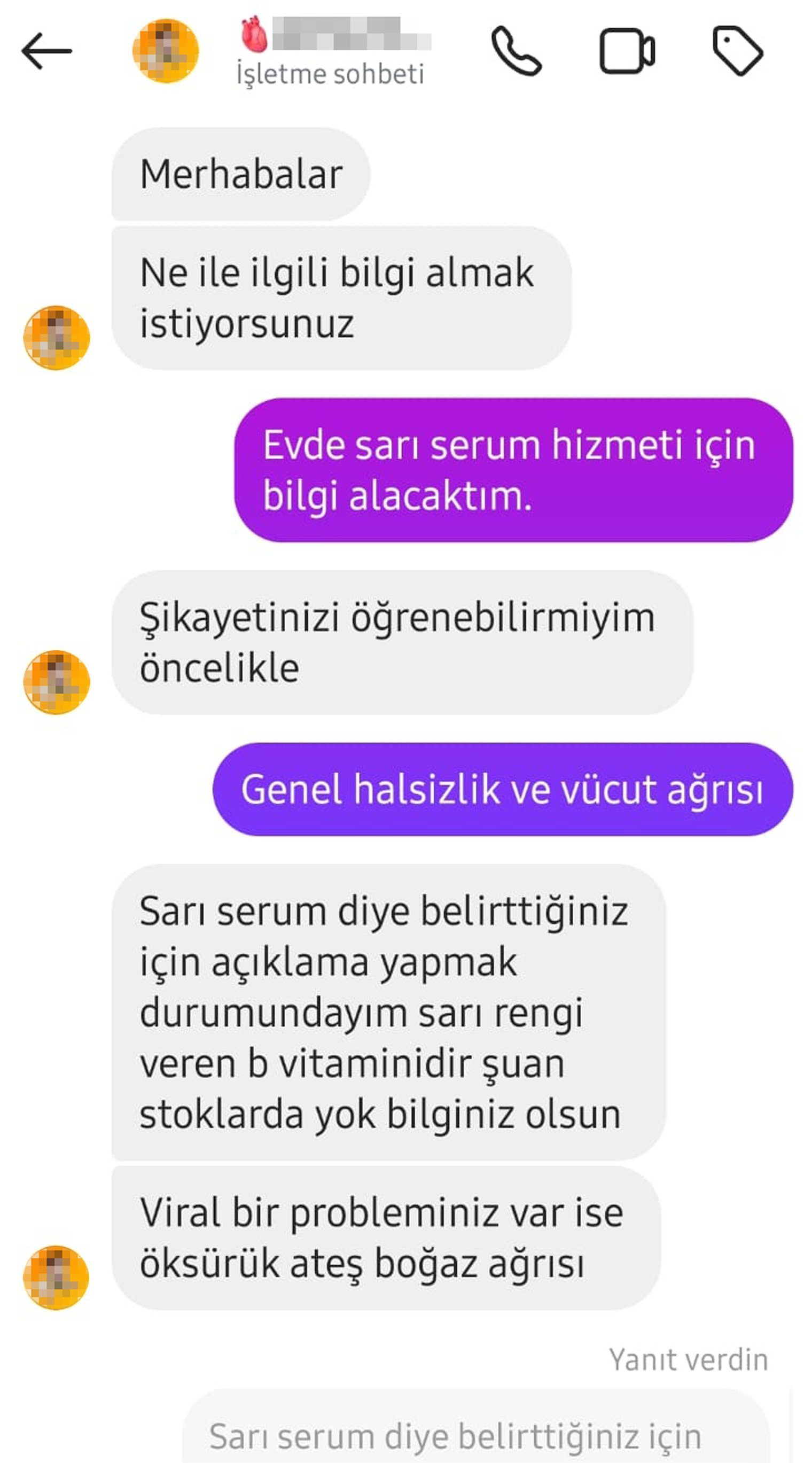 Evde ya da İşte Tehlike; Sarı Serum