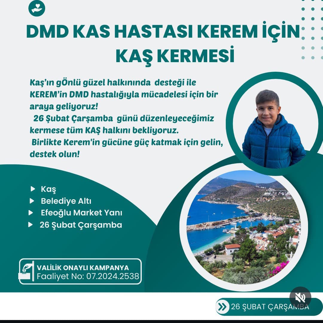 DMD Hastası Kerem’e Destek Olmak Adına Kermes Düzenlenecek