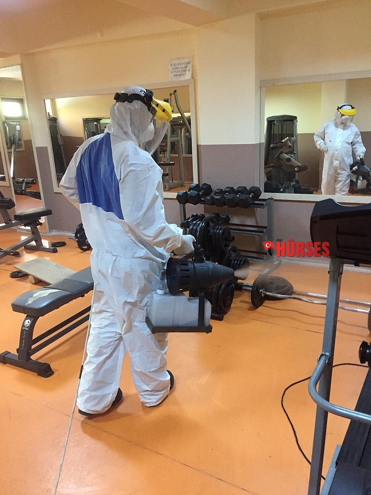 Alanya'da spor tesislerine dezenfekte işlemi