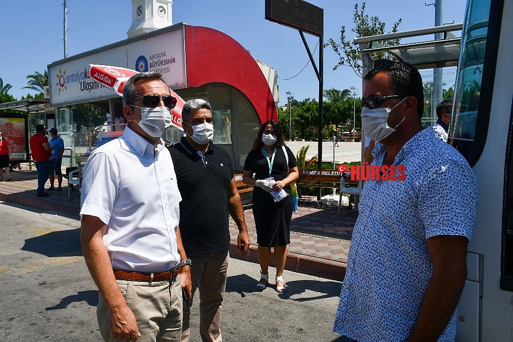 Kemer'de korona virüs denetimi