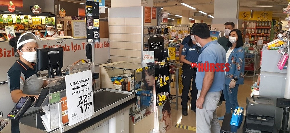 Korkuteli'de Korona virüs denetimi