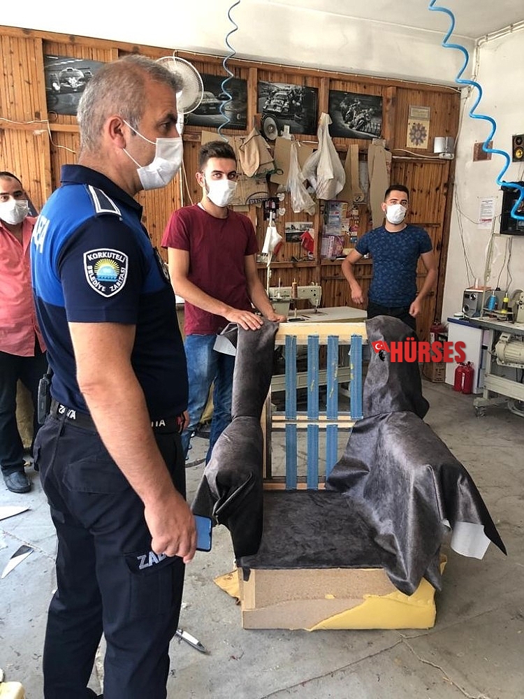 Korkuteli'de Korona virüs denetimi