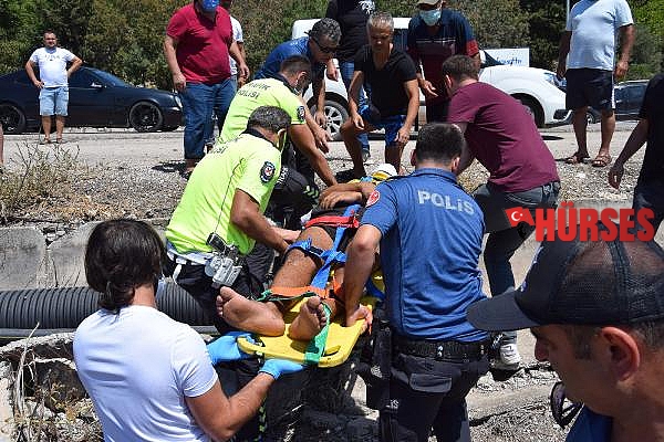 Takla atan otomobilin sürücüsü yaralandı