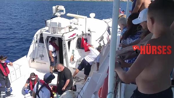 Teknede düşüp yaralanan turist kadına ilk müdahale sahil güvenlikten