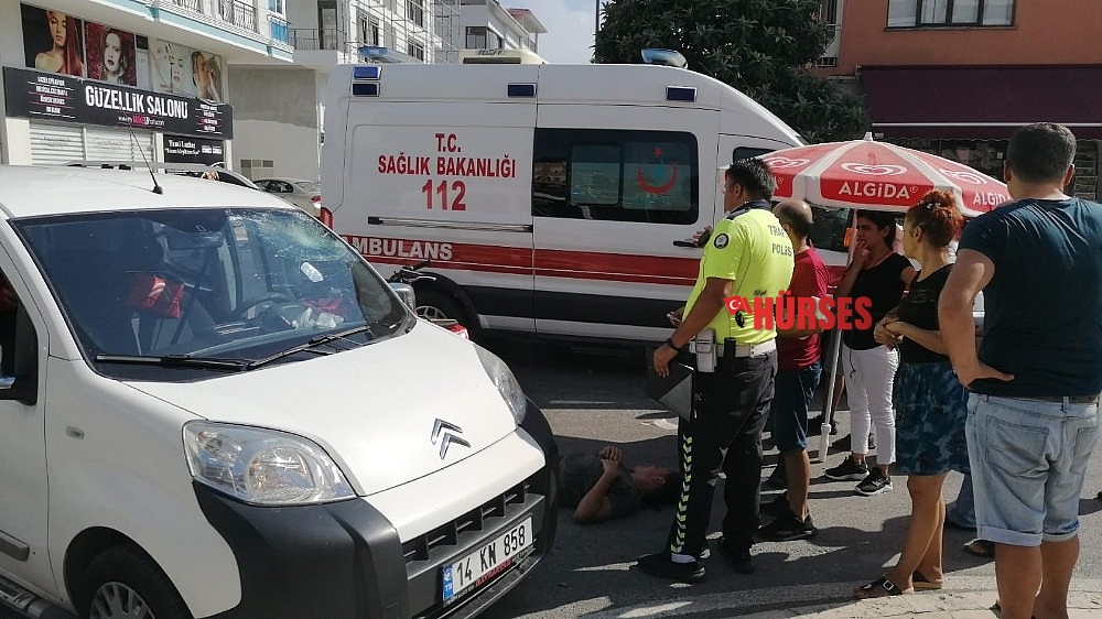 Ticari araca çarpan ATV sürücüsü ölümden döndü