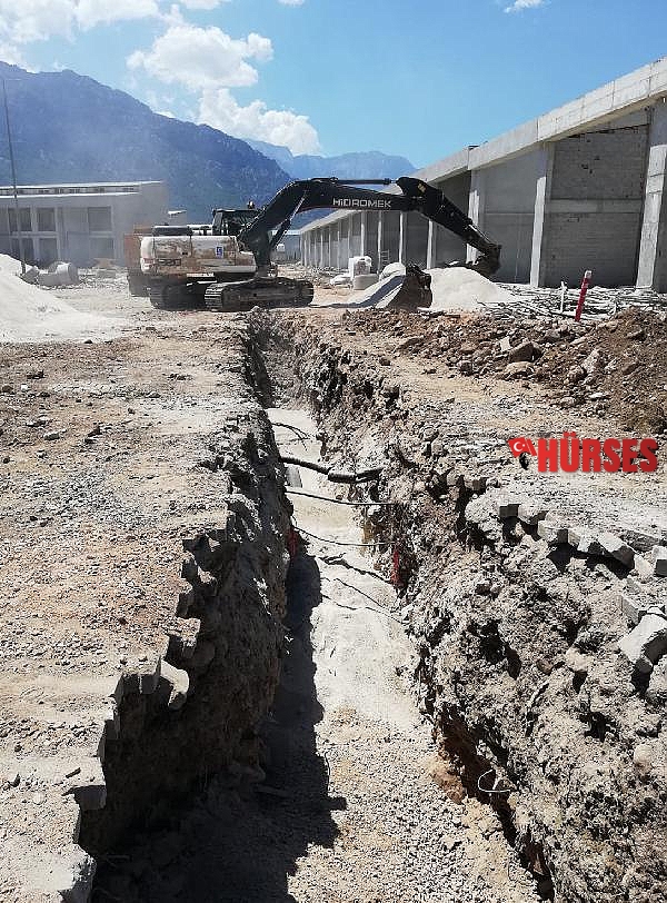Kemer'de yeni sanayi sitesi için kanalizasyon çalışması