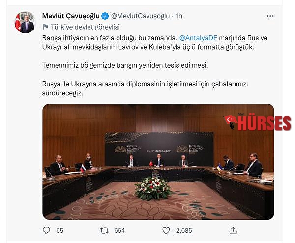 Antalya'da, Rusya ile Ukrayna barış zirvesi