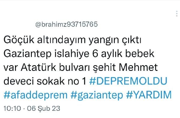 'Göçük altındayım, yangın çıktı' yalanıyla dezenformasyon içerikli paylaşım yapan kişi yakalandı
