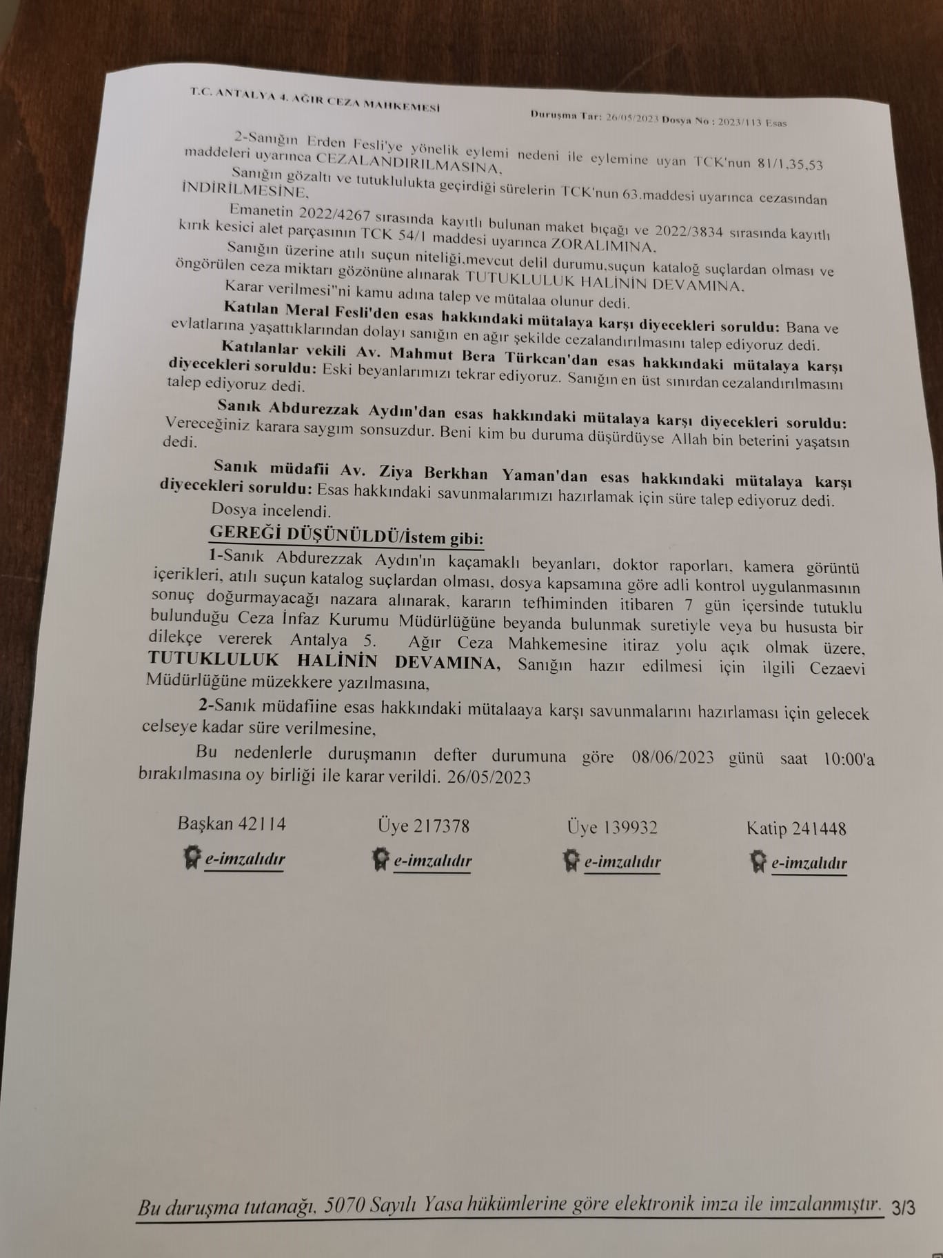 Falçatalı cani için üst sınırdan ceza talebi