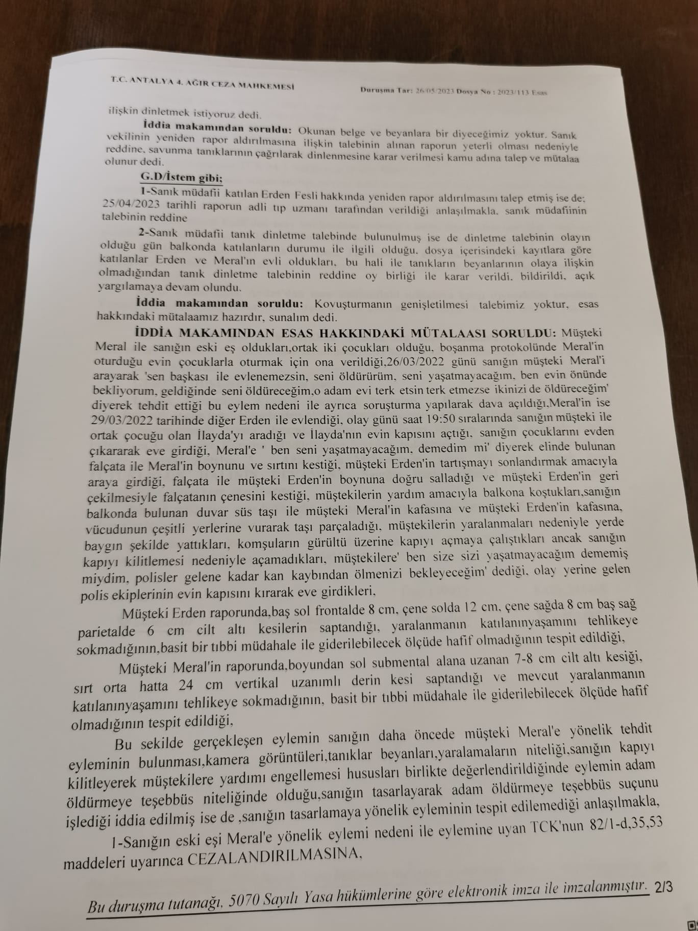 Falçatalı cani için üst sınırdan ceza talebi