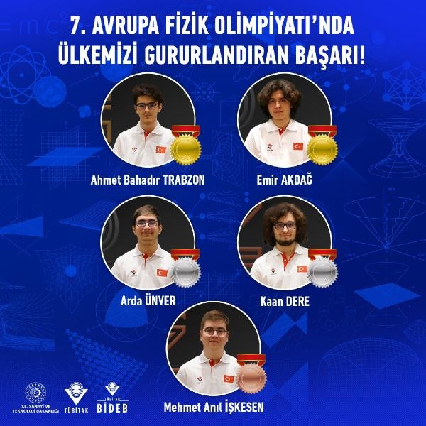 Türk öğrenciler 'Avrupa Fizik Olimpiyatları'ndan 5 madalya ile döndü