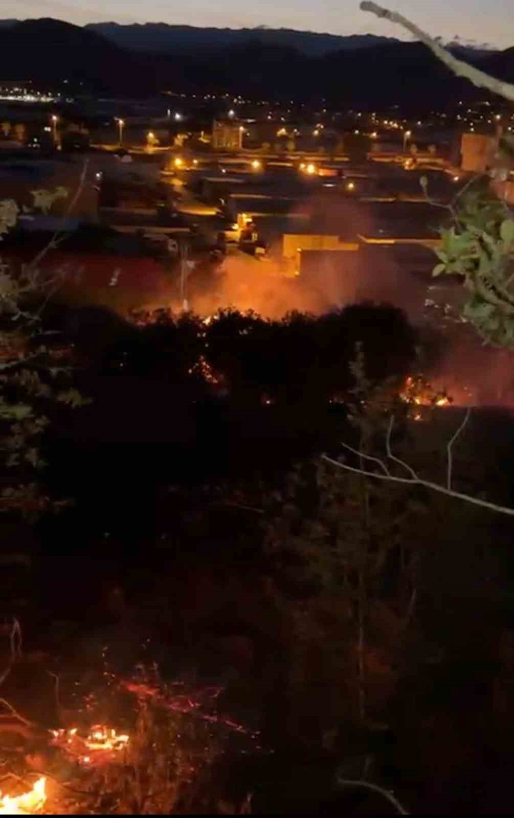 Gazipaşa'da hazineye ait bozuk ormanlık alanda yangın çıktı