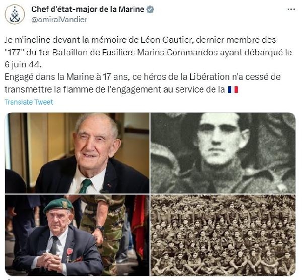 Normandiya Çıkarması'na katılan son Fransız komandosu hayatını kaybetti