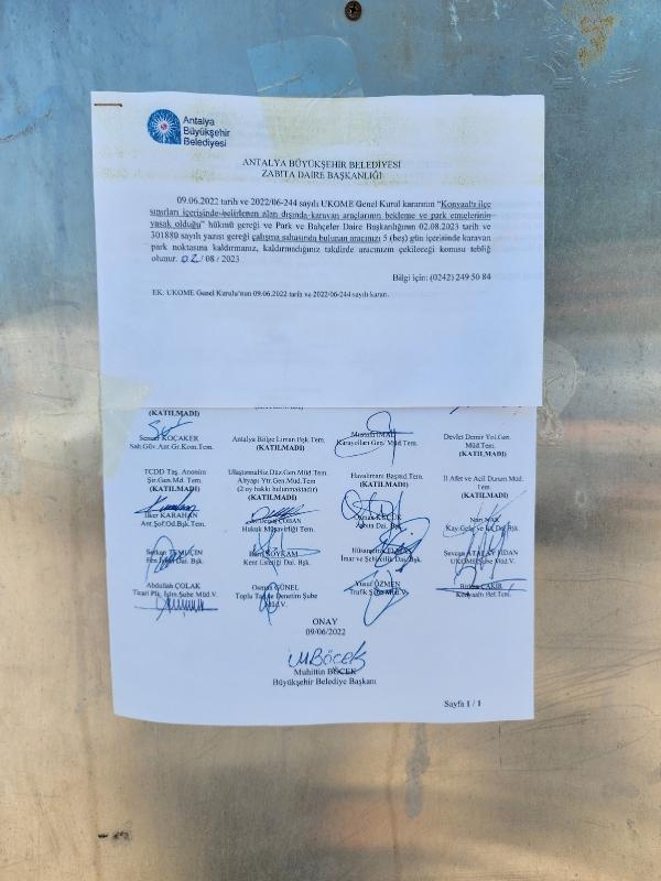 Karavancılara 'tahliye edin' tebligatı