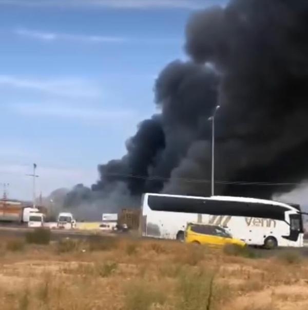 İzmir'de palet fabrikasında yangın 