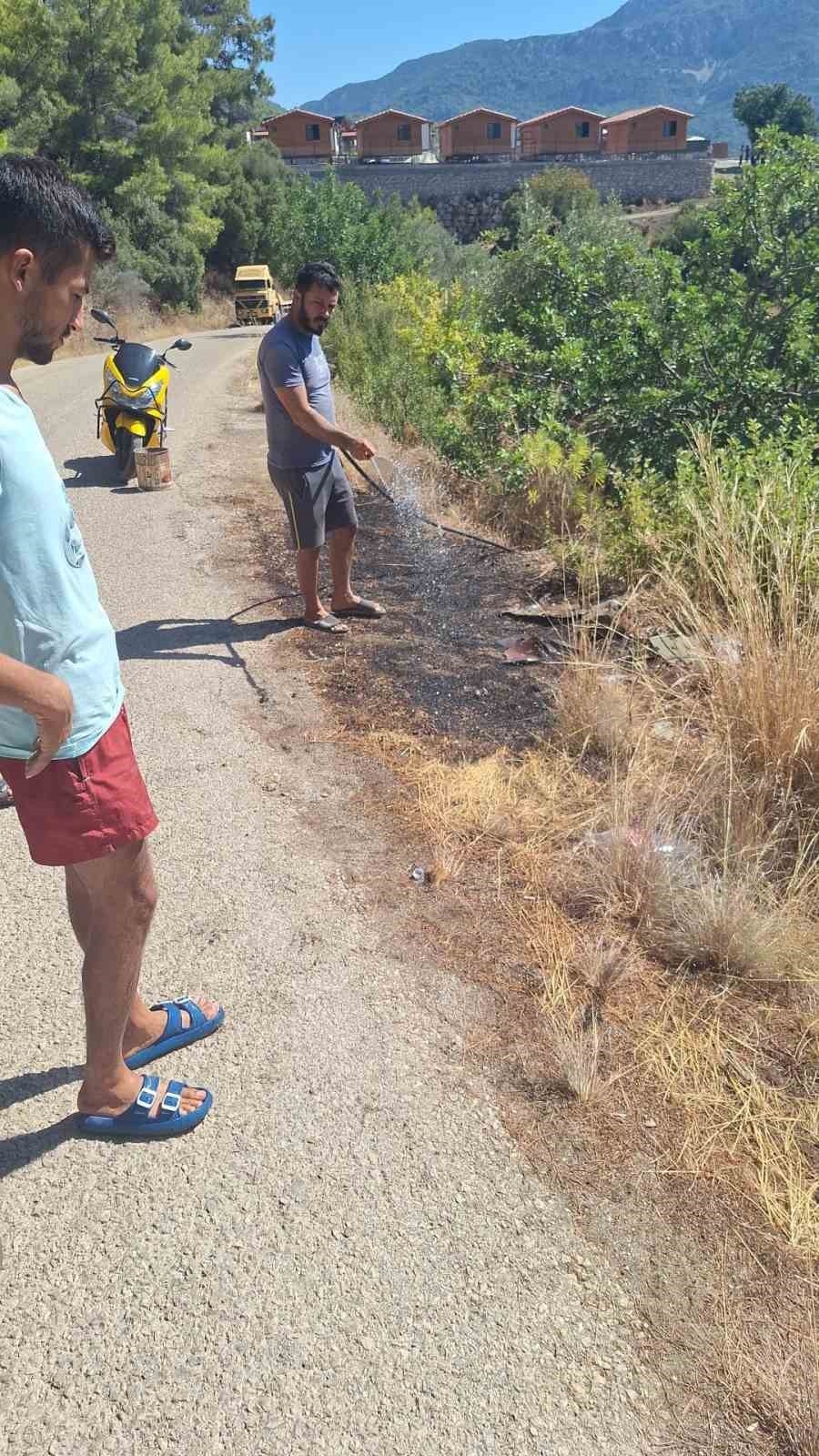 Kumluca'da 4 ayrı noktada çıkan eş zamanlı yangında sabotaj şüphesi