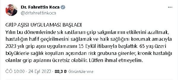 Prof. Dr. Özlü: Grip, çok masum bir hastalık değil; aşılanmalı