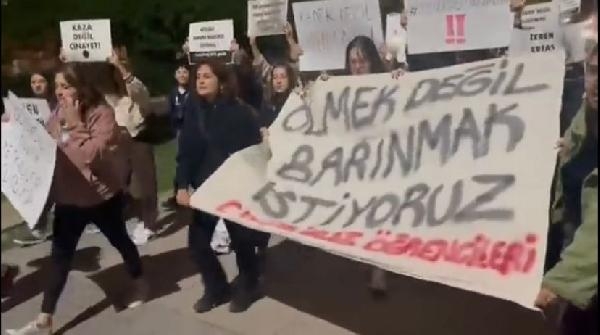 Aydın'daki asansör kazası İstanbul'da birçok KYK yurdunda protesto edildi