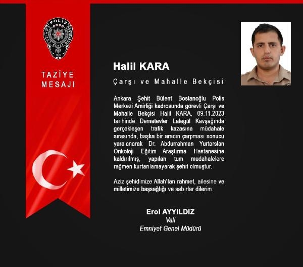 Çarşı ve mahalle bekçisi, trafik kazasında şehit oldu