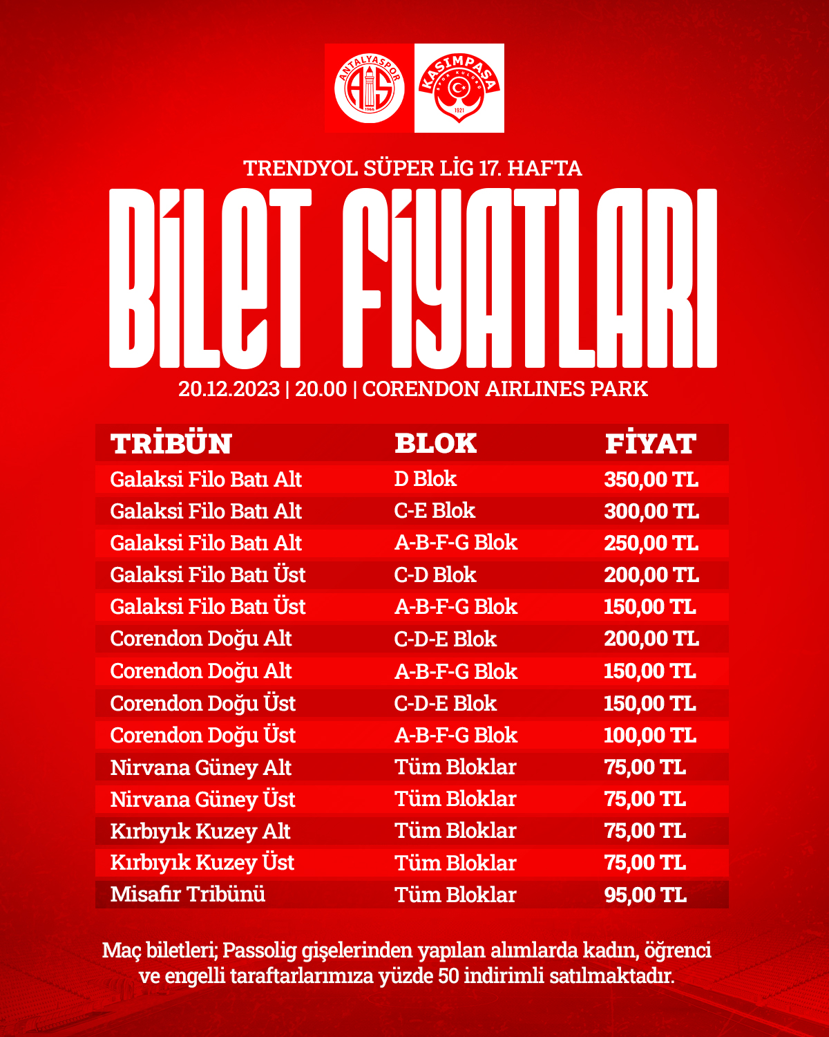 Kasımpaşa maçının biletleri satışa çıktı. İşte fiyatlar