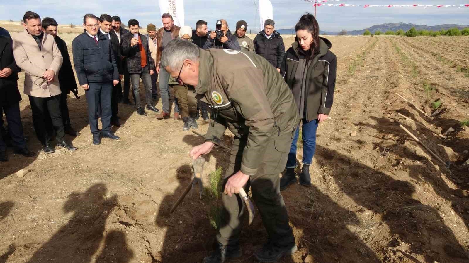 Burdur'da Valilik 100'üncü Yıl Hatıra Ormanı'nda bin fidan toprakla buluştu