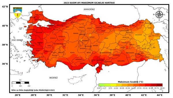 Kasımda, 67 merkezde ekstrem sıcaklık rekoru kırıldı