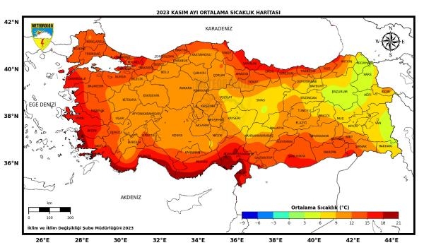 Kasımda, 67 merkezde ekstrem sıcaklık rekoru kırıldı