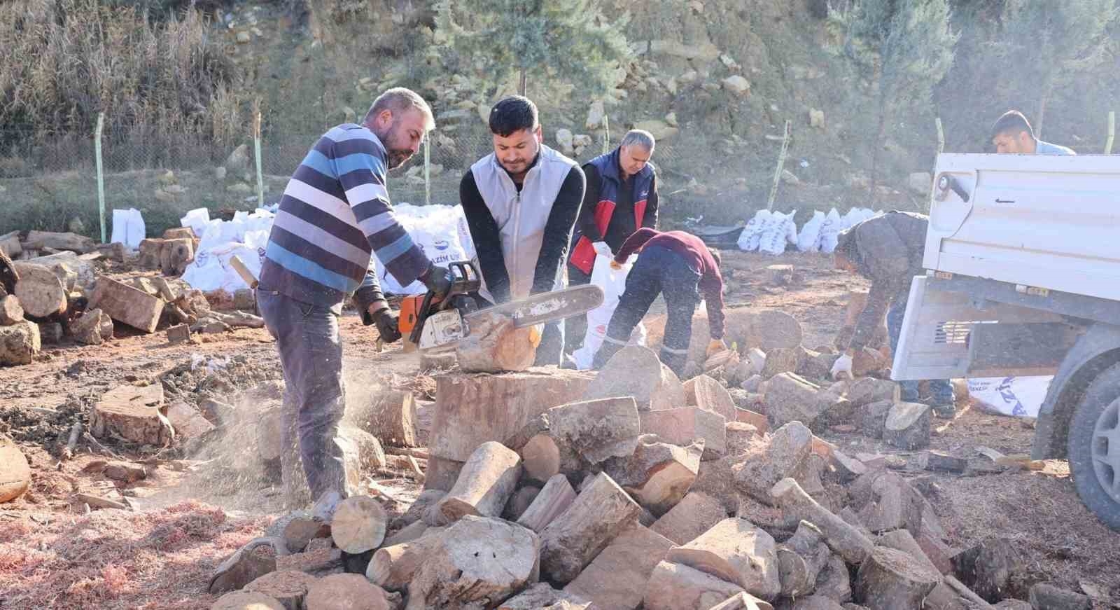Mersin'de budanan ağaç dalları yakacak olarak dağıtılıyor