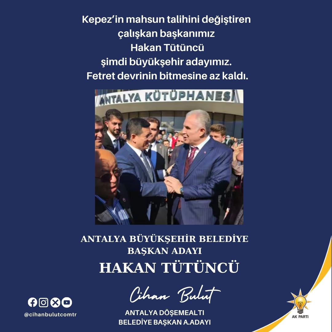 Cihan Bulut’tan Tütüncü’ye: Başarılar diliyorum