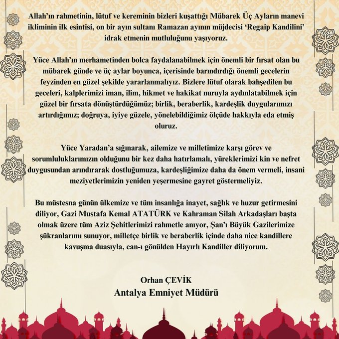 Çevik’ten kandil kutlaması