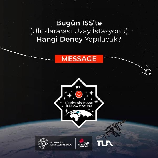 Alper Gezeravcı'dan ISS'de 'Message' deneyi