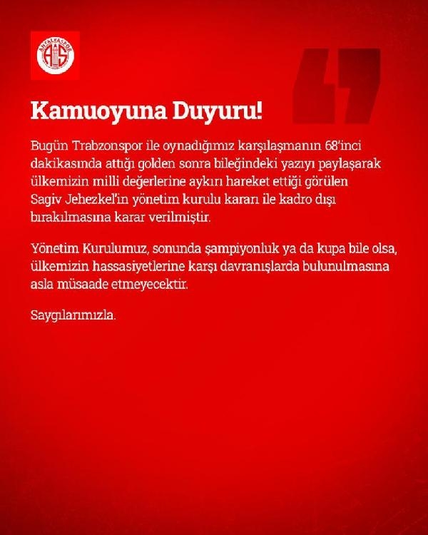 Gol sevinci Jehezkel'i kadro dışı bıraktı