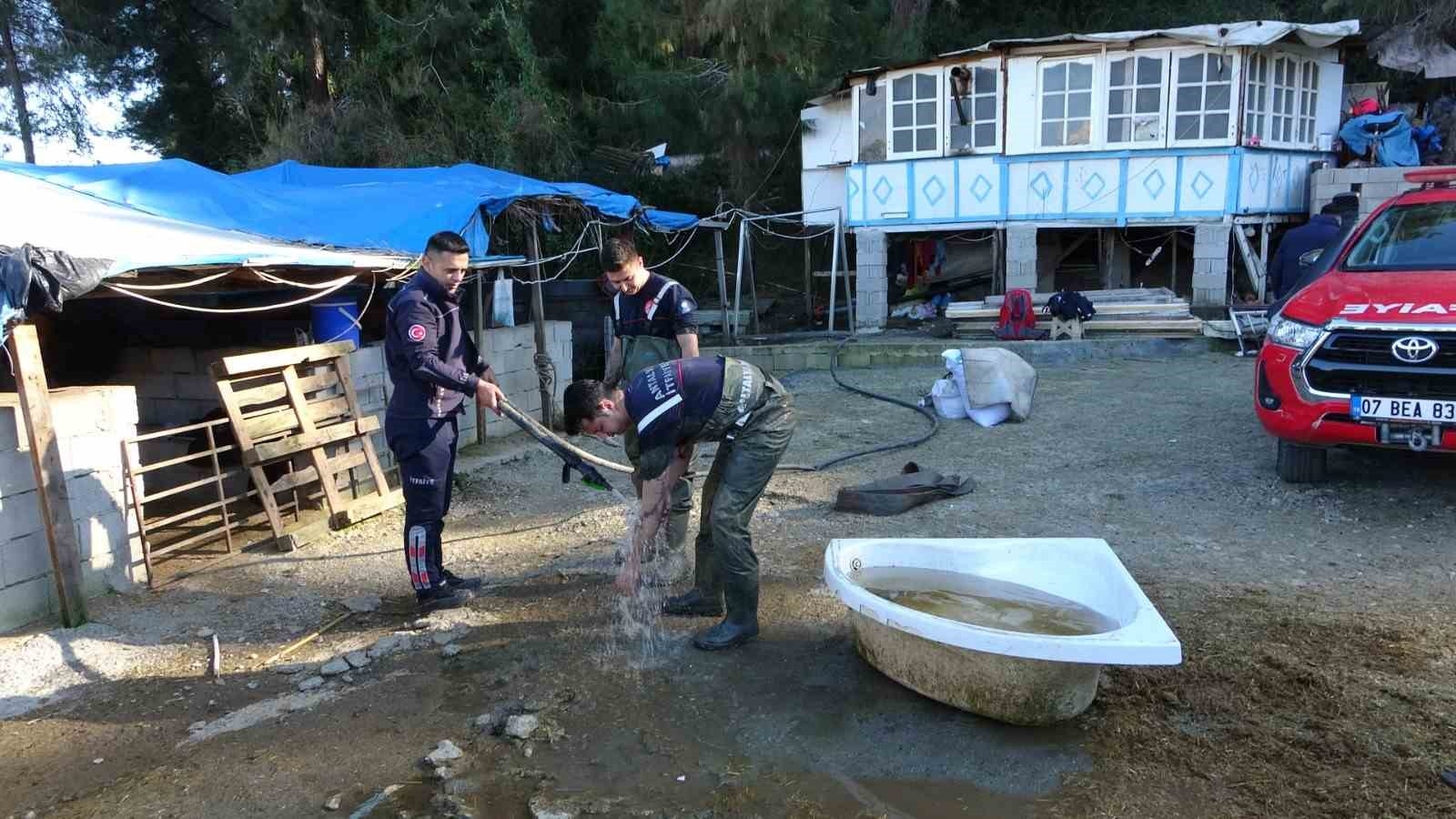 Antalya'da sulama kuyusuna düşen inek seferberliği