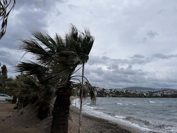 Bodrum'da kuvvetli fırtına; dalgaların boyu 3 metreyi aştı