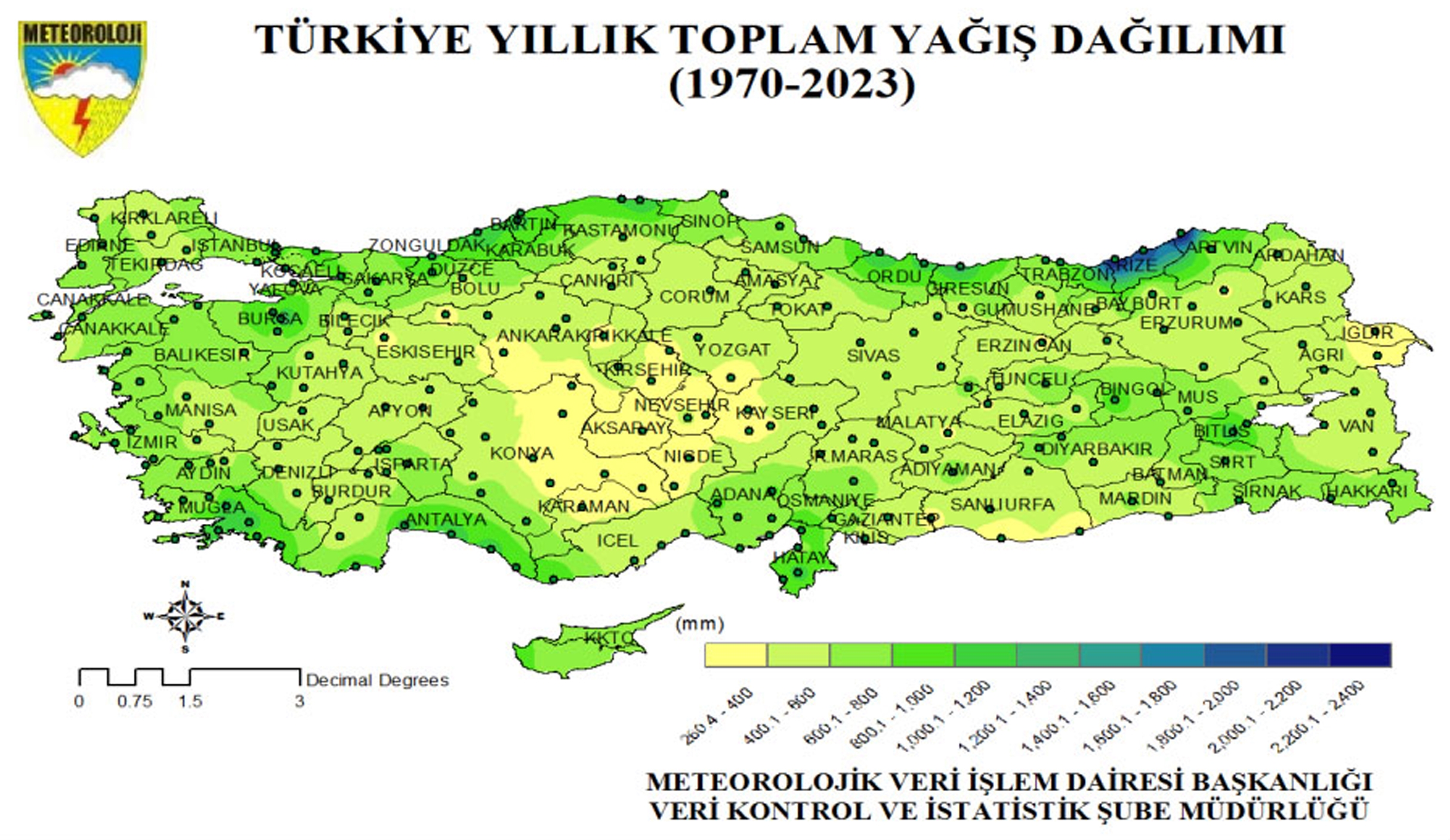 Tüm zamanların yağış rekoru 491,5 kilogram ile Kemer'de