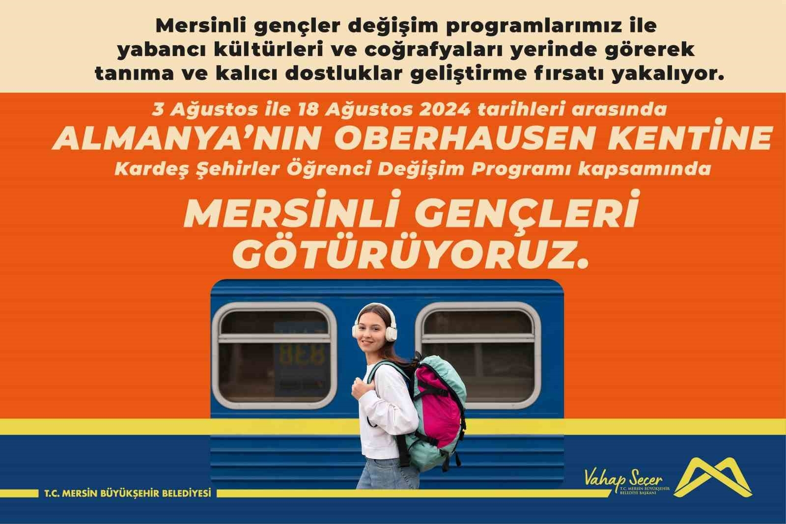 Mersin Büyükşehir Belediyesi 'Kardeş Şehir Programı' ile gençleri Almanya'ya götürüyor