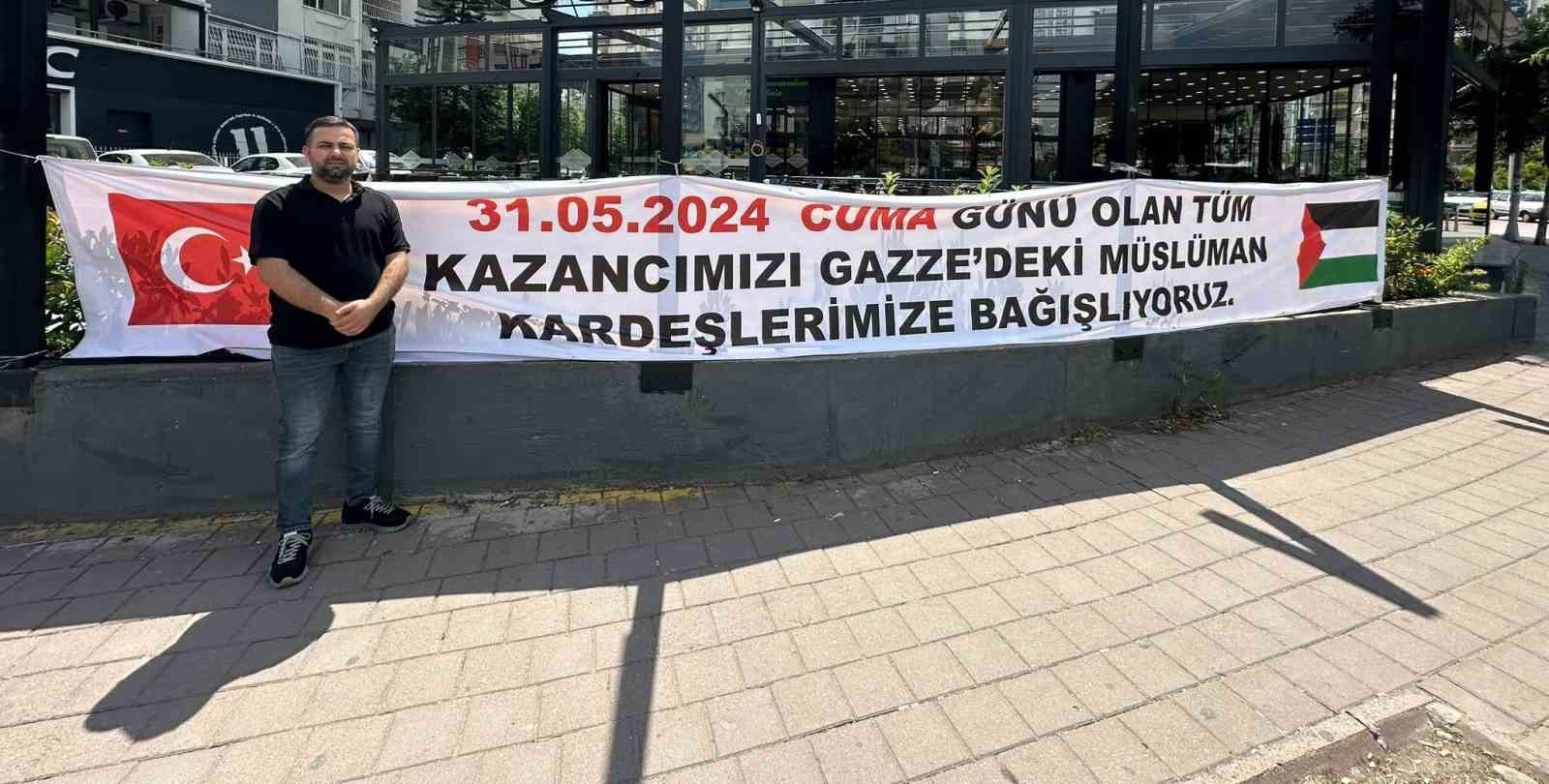 Bir tatlıcı bir günlük gelirinin tamamını Filistin halkına bağışlayacak